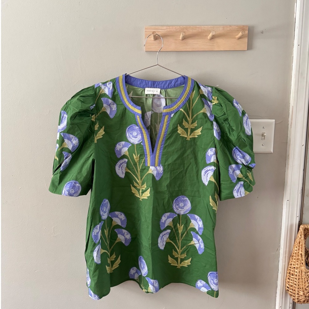 2X Entro floral puff sleeve top